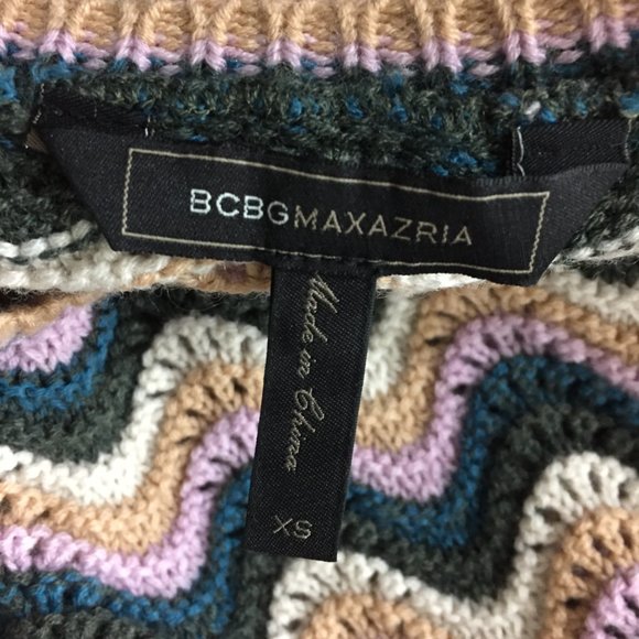 BCBGMAXAZRIA Multi-Colored Merino Wool Blend Pointelle SANJA Pullover Sweater - Picture 2 of 8